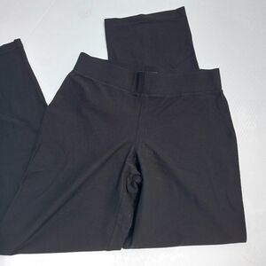 Eileen Fisher Black Pants womens size XS Pull-on Viscose Stretch Wide Leg Slacks
